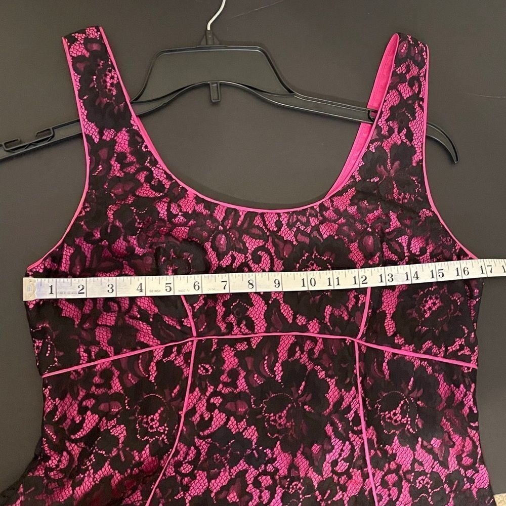 Anthropologie Yoana Baraschi pink and black lace dress Size 10 - Picture 6 of 9